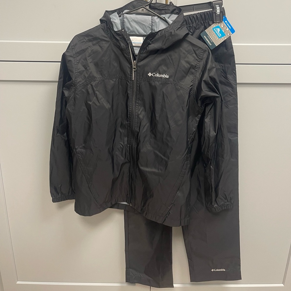 Columbia Youth Waterproof Rain Jacket & Pants Set – Size Large (14/16)